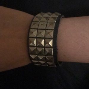 Spike studded emo/pink bracelet